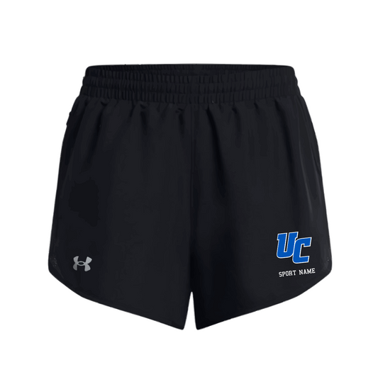 Union Catholic - Women's Under Armour Fly-By 3" Shorts - Choose Your Sport
