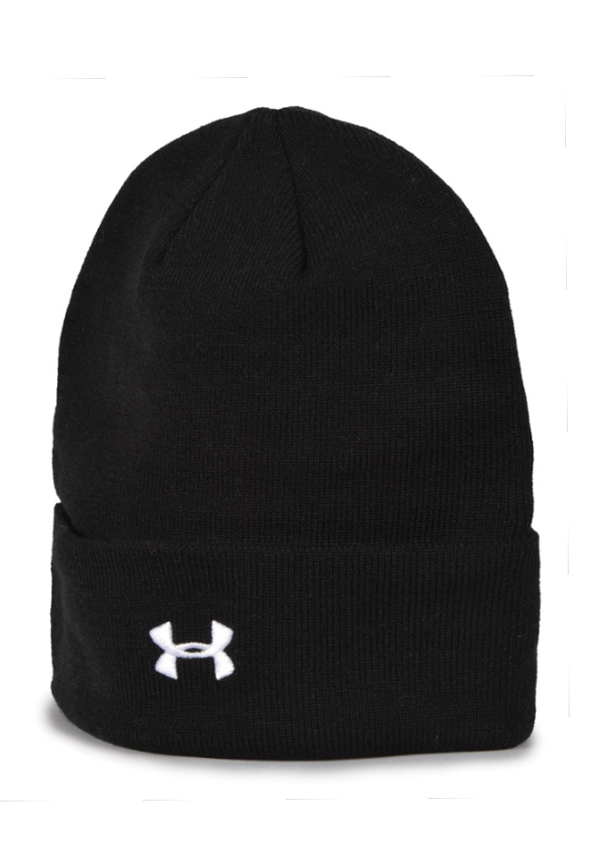 New UA - Roll Up Cuff Black Beanie- UC PVC Logo