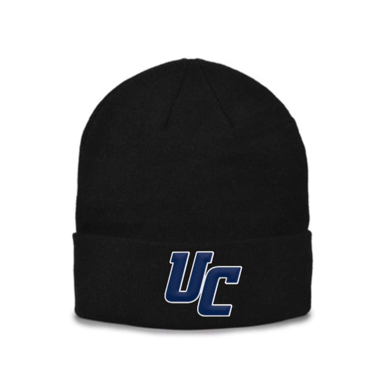 New UA - Roll Up Cuff Black Beanie- UC PVC Logo