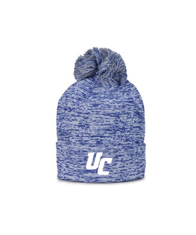 UA Rollup Heather Knit Beanie with Pom